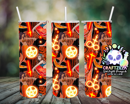 Orange Hex Mermaids Drinkware