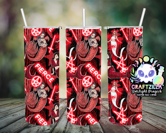 Red Hex Mermaids Drinkware